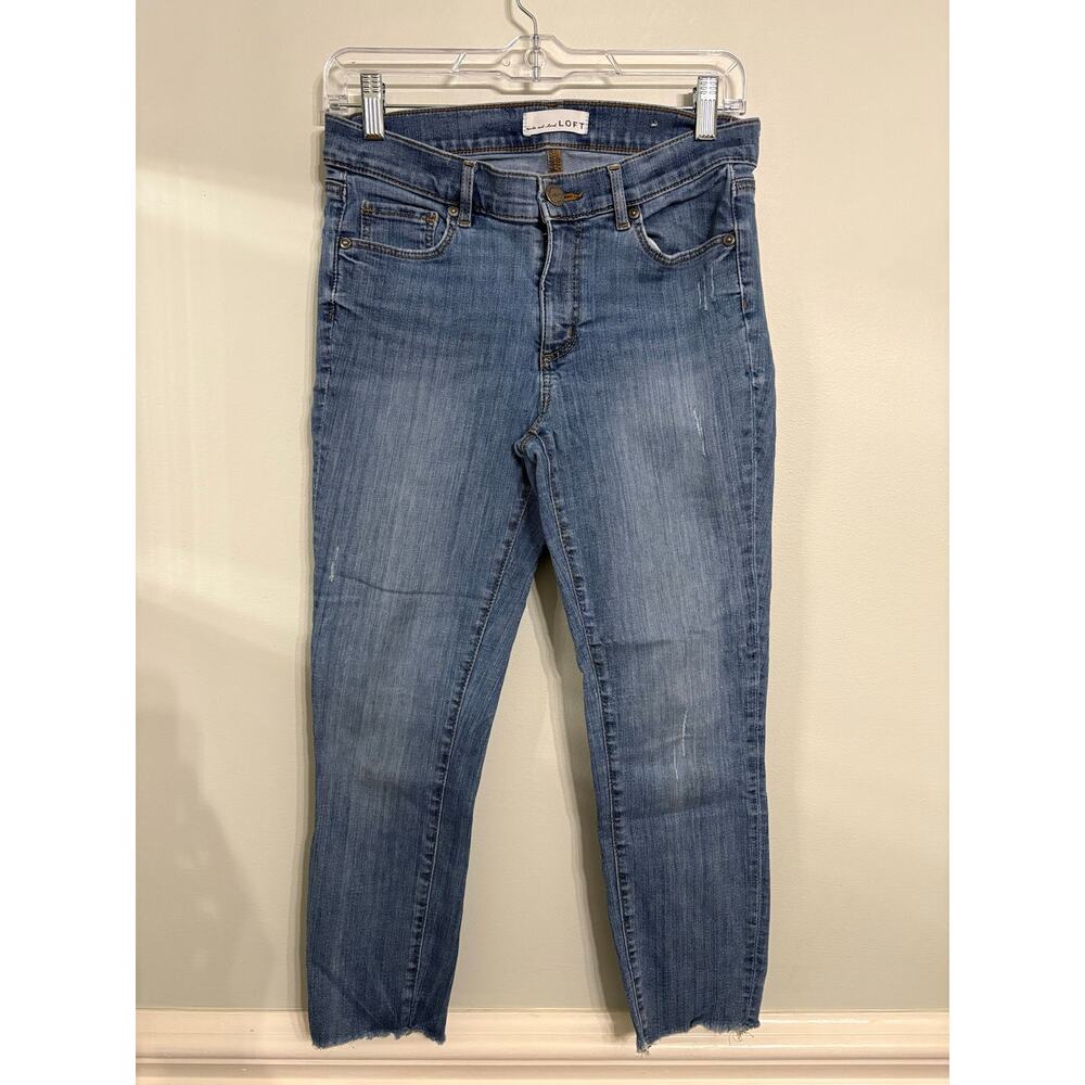LOFT Mid-Rise Raw Hem Skinny Jeans – Size 28 Petite